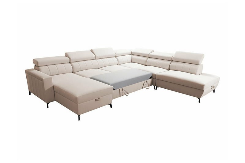Galbally 5-sits Hörnbäddsoffa beige - Möbler - Soffa - Bäddsoffa