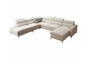 Galbally 5-sits Hörnbäddsoffa beige - Möbler - Soffa - Bäddsoffa