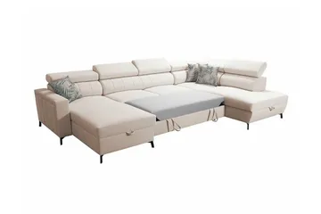 Galbally 5-sits Hörnbäddsoffa Beige/Light beige - Möbler - Soffa - Bäddsoffa