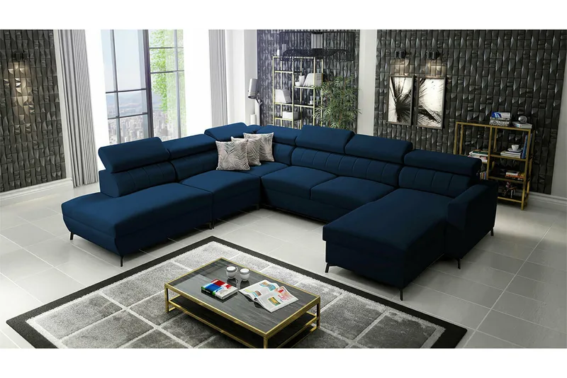Galbally 5-sits Hörnbäddsoffa Dark blue - Möbler - Soffa - Bäddsoffa