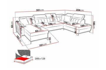 Galbally 5-sits Hörnbäddsoffa Dark blue - Möbler - Soffa - Bäddsoffa