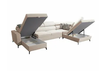 Galbally 5-sits Hörnbäddsoffa Dark brown - Möbler - Soffa - Bäddsoffa