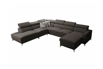 Galbally 5-sits Hörnbäddsoffa Dark brown - Möbler - Soffa - Bäddsoffa
