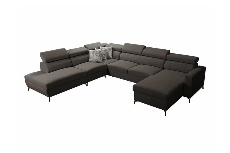 Galbally 5-sits Hörnbäddsoffa Dark brown