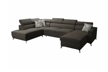 Galbally 5-sits Hörnbäddsoffa Dark brown - Möbler - Soffa - Bäddsoffa