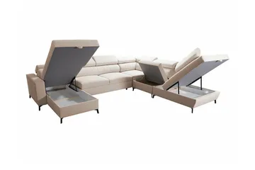 Galbally 5-sits Hörnbäddsoffa Dark pink - Möbler - Soffa - Bäddsoffa