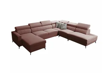Galbally 5-sits Hörnbäddsoffa Dark pink - Möbler - Soffa - Bäddsoffa