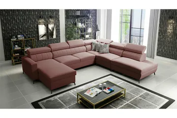 Galbally 5-sits Hörnbäddsoffa Dark pink - Möbler - Soffa - Bäddsoffa