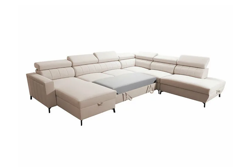 Galbally 5-sits Hörnbäddsoffa Dark pink - Möbler - Soffa - Bäddsoffa
