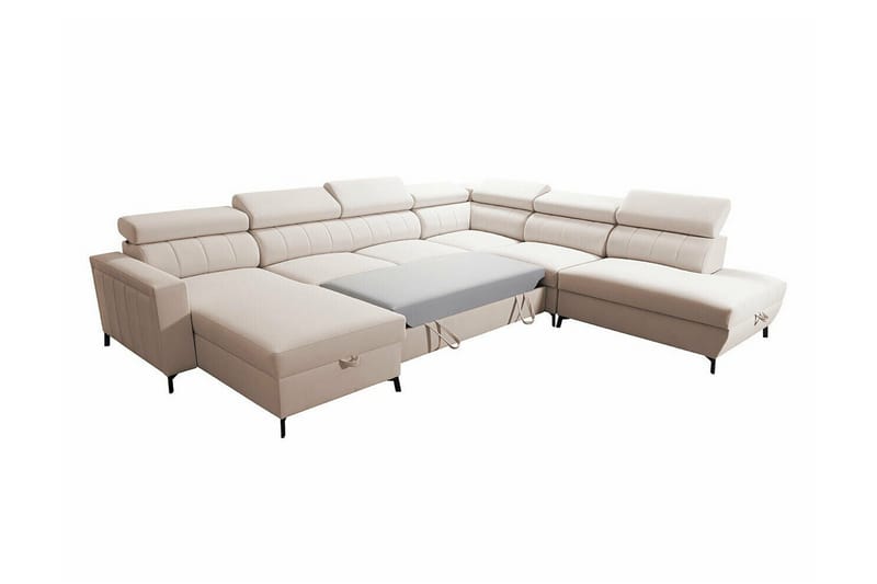 Galbally 5-sits Hörnbäddsoffa Light grey - Möbler - Soffa - Bäddsoffa