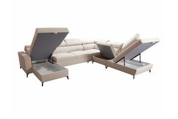 Galbally 5-sits Hörnbäddsoffa Light grey/Dark grey - Möbler - Soffa - Bäddsoffa