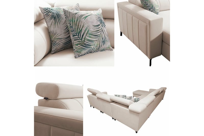 Galbally 5-sits Hörnbäddsoffa Light pink - Möbler - Soffa - Bäddsoffa