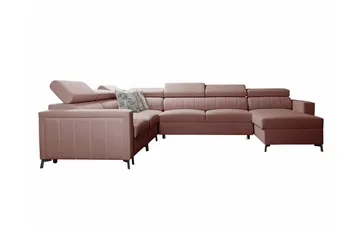 Galbally 5-sits Hörnbäddsoffa Light pink - Möbler - Soffa - Bäddsoffa