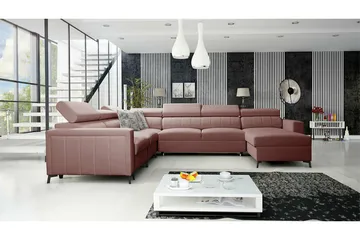Galbally 5-sits Hörnbäddsoffa Light pink - Möbler - Soffa - Bäddsoffa
