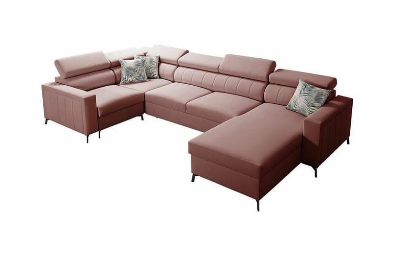 Galbally 5-sits Hörnbäddsoffa Pink