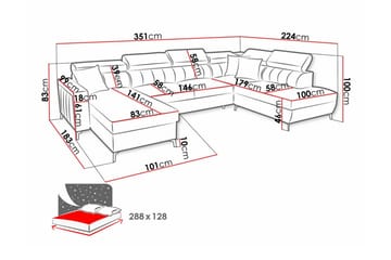Galbally 5-sits Hörnbäddsoffa - Möbler - Soffa - Bäddsoffa