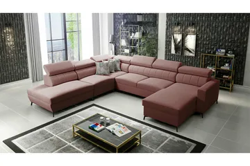 Galbally 5-sits Hörnbäddsoffa Pink - Möbler - Soffa - Bäddsoffa