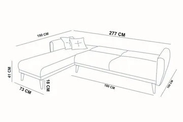 Gjoni Bäddsoffa med Divan Höger - Vit - Möbler - Soffa - Bäddsoffa
