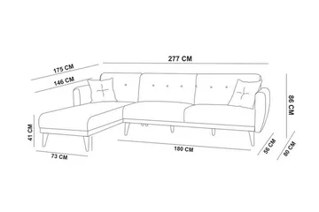 Gjoni Bäddsoffa med Divan Höger - Vit - Möbler - Soffa - Bäddsoffa