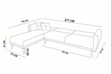 Gjoni Bäddsoffa med Divan Vänster - Grå - Möbler - Soffa - Bäddsoffa