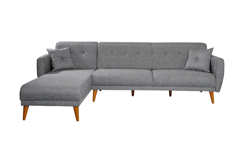 Gjoni Bäddsoffa med Divan Vänster - Grå - Möbler - Soffa - Bäddsoffa