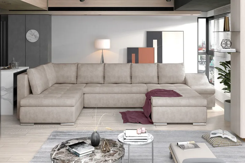 Govana U-Bäddsoffa Höger - Beige - Möbler - Soffa - Bäddsoffa