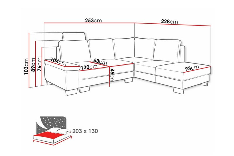 Graystone 3-sits Hörnbäddsoffa - Möbler - Soffa - Bäddsoffa