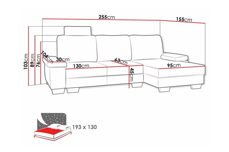 Graystone 3-sits Hörnbäddsoffa - Möbler - Soffa - Bäddsoffa