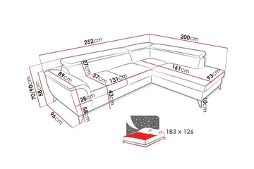 Graystone 3-sits Hörnbäddsoffa - Möbler - Soffa - Bäddsoffa
