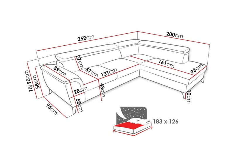 Graystone 3-sits Hörnbäddsoffa - Möbler - Soffa - Bäddsoffa