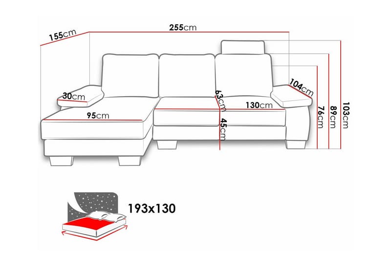 Graystone 3-sits Hörnbäddsoffa - Möbler - Soffa - Bäddsoffa