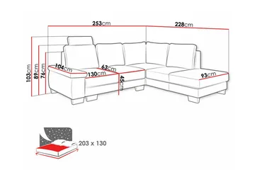 Graystone 3-sits Hörnbäddsoffa - Möbler - Soffa - Bäddsoffa