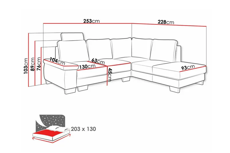 Graystone 3-sits Hörnbäddsoffa - Möbler - Soffa - Bäddsoffa