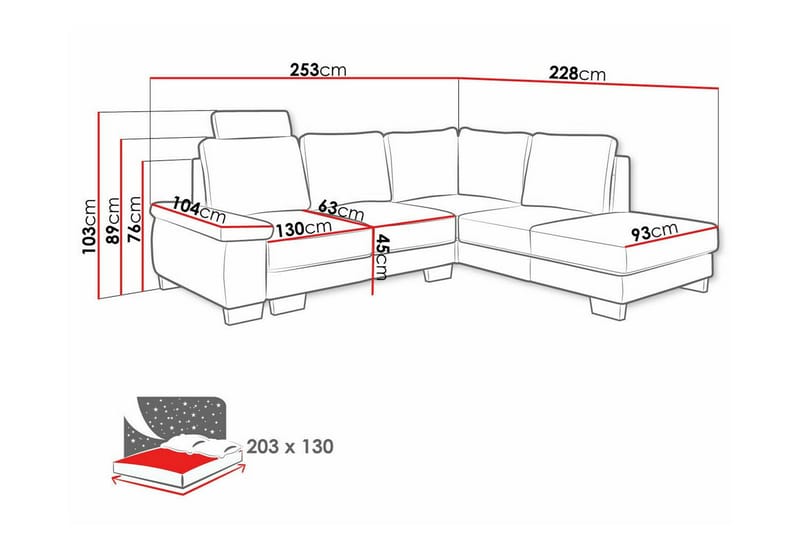 Graystone 3-sits Hörnbäddsoffa - Möbler - Soffa - Bäddsoffa