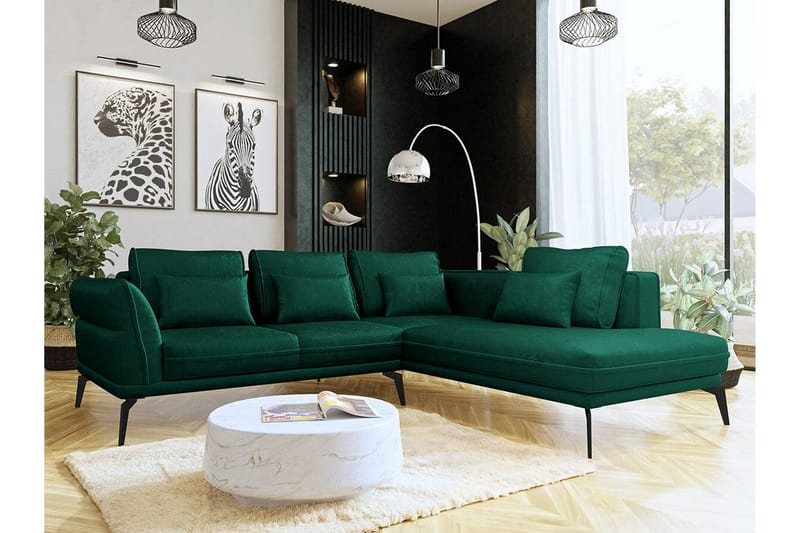 Graystone 4-sits Hörnbäddsoffa Dark green - Möbler - Soffa - Divansoffor & schäslongsoffa - 4 sits soffa med divan