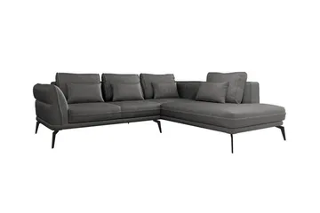 Graystone 4-sits Hörnbäddsoffa Dark grey - Möbler - Soffa - Divansoffor & schäslongsoffa - 4 sits soffa med divan