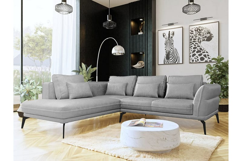Graystone 4-sits Hörnbäddsoffa Ljusgrå - Möbler - Soffa - Divansoffor & schäslongsoffa - 4 sits soffa med divan
