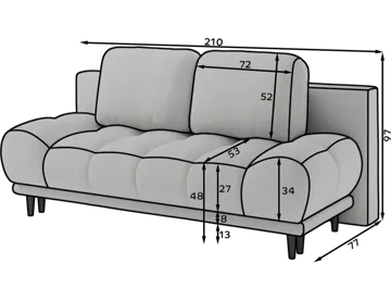 Guavio 2-sits Bubblig Bäddsoffa med förvaring - Calmora 18 - Möbler - Soffa - Bäddsoffa