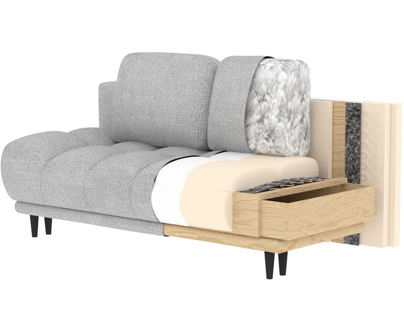 Guavio 2-sits Bubblig Bäddsoffa med förvaring - Royal 18 - Möbler - Soffa - Bäddsoffa