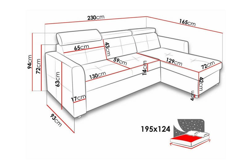 Hunglader 3-sits Hörnbäddsoffa Black - Möbler - Soffa - Bäddsoffa - Bäddsoffa divan
