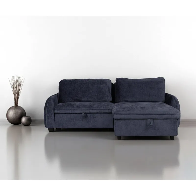Hörnbäddsoffa Klevor - Blå - Möbler - Soffa - Bäddsoffa