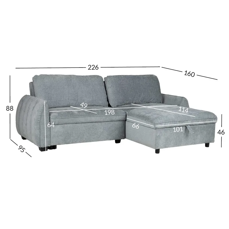 Hörnbäddsoffa Klevor - blågrön - Möbler - Soffa - Bäddsoffa