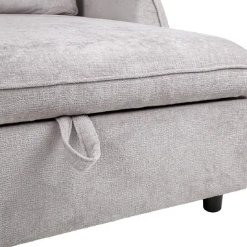 Hörnbäddsoffa Klevor - Ljusgrå - Möbler - Soffa - Bäddsoffa