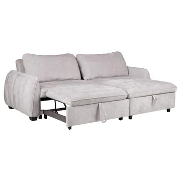 Hörnbäddsoffa Klevor - Ljusgrå - Möbler - Soffa - Bäddsoffa