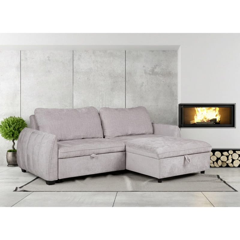 Hörnbäddsoffa Klevor - Ljusgrå - Möbler - Soffa - Bäddsoffa