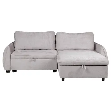 Hörnbäddsoffa Klevor - Ljusgrå - Möbler - Soffa - Bäddsoffa