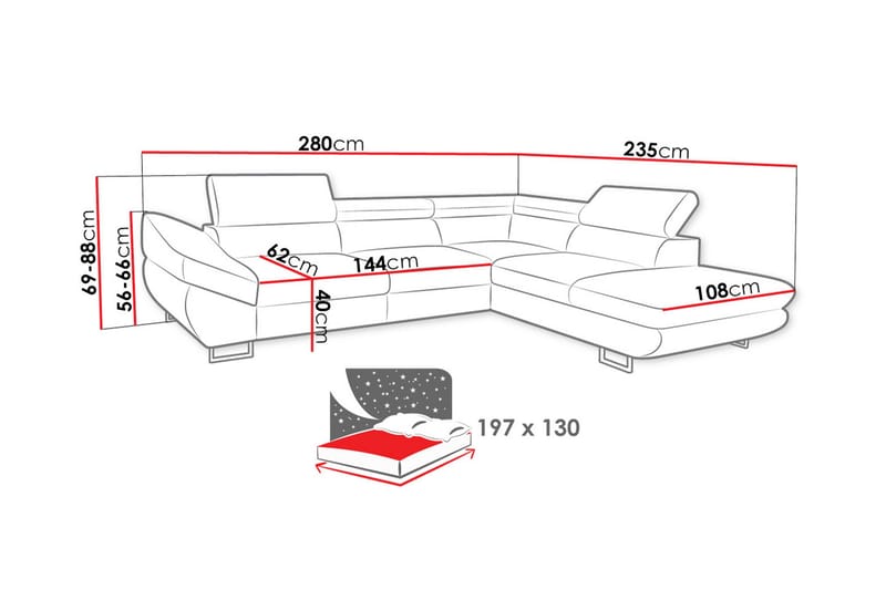 Hörnbäddsoffa - Mörkgrå - Möbler - Soffa - Bäddsoffa