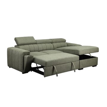 Hörnbäddsoffa Selmar Höger - Ljusgrön - Möbler - Soffa - Bäddsoffa