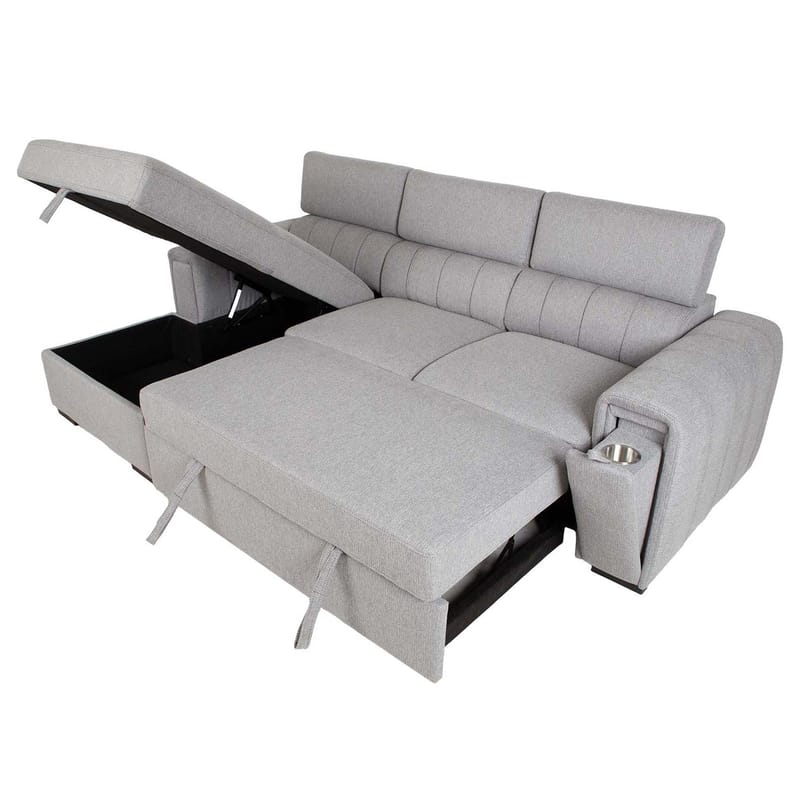 Hörnbäddsoffa Selmar Vänster - grå - Möbler - Soffa - Bäddsoffa