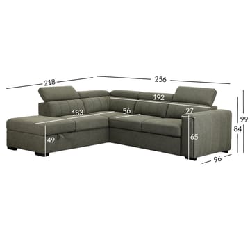 Hörnbäddsoffa Selmar Vänster - Ljusgrön - Möbler - Soffa - Bäddsoffa